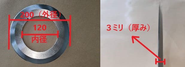 スリッター刃の寸法